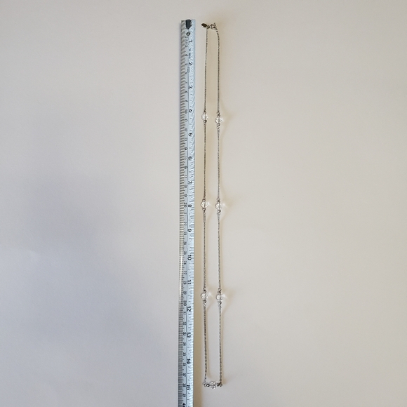 Avon Vintage Crystal Bead Station Necklace 30" - Picture 2 of 5